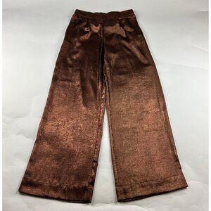 A New Day Shiny Copper Wide Leg Pull On Pant S